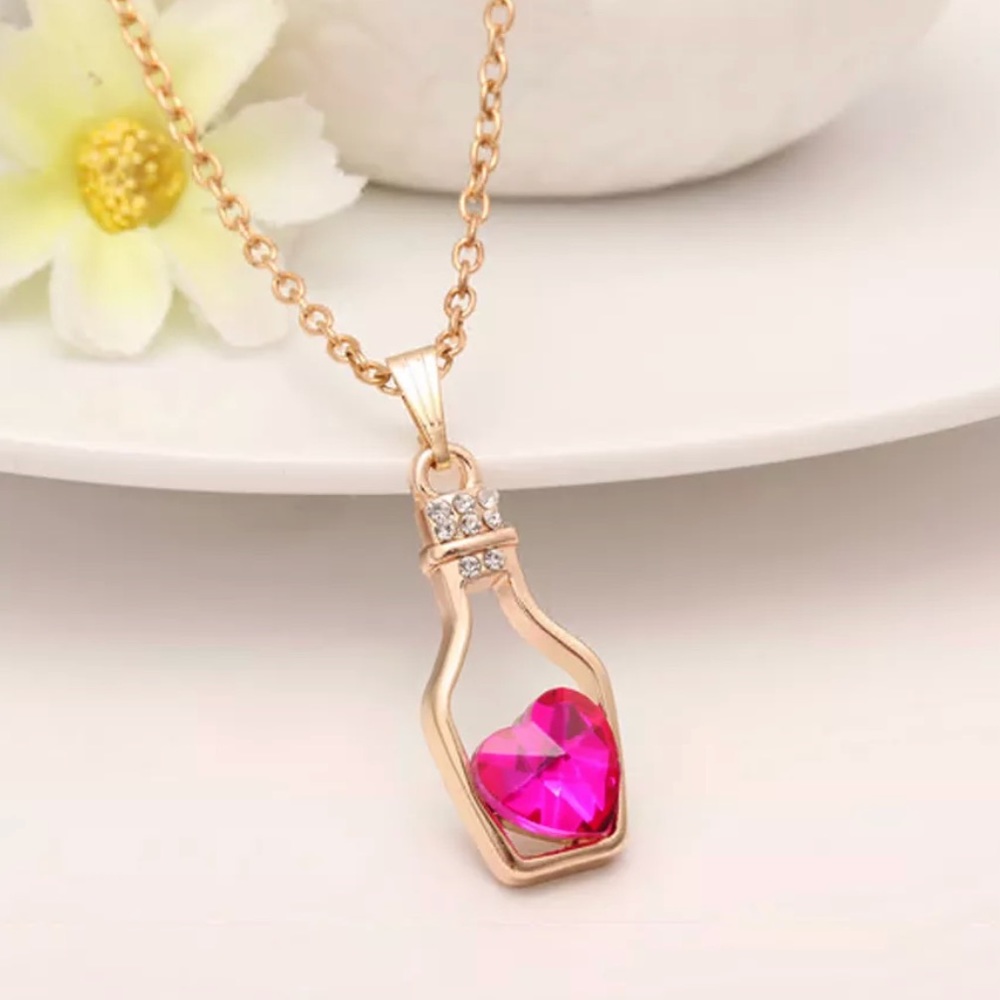 Australian Crystal Pink Heart Hope Necklace New